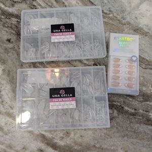 UNA GELLA Clear False Nail Sets + Nude Press-On Nails
